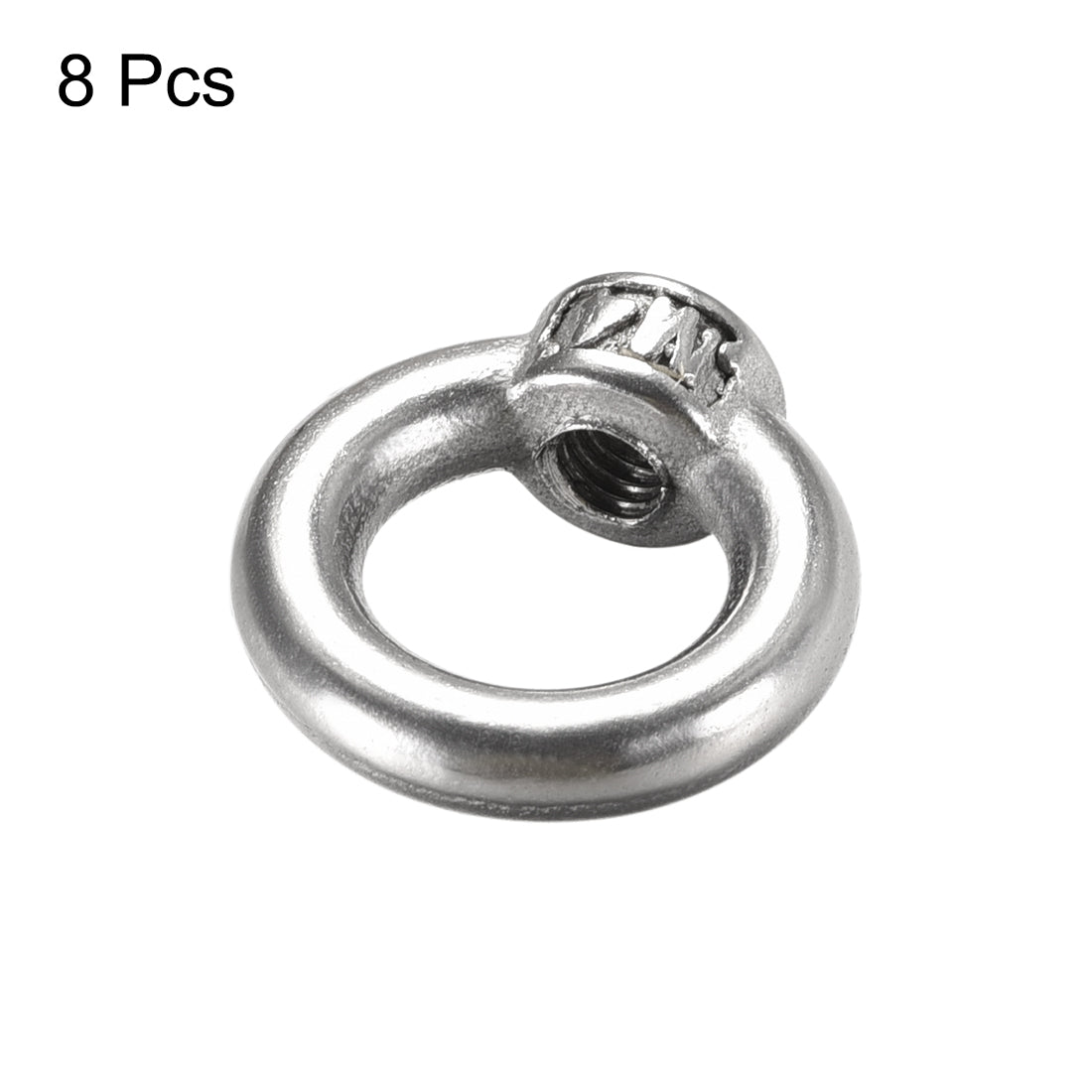 Harfington M4 Thread Dia 304 Stainless Steel Ring Shape Eyed Bolt Lifting Eye Nut 8PCS