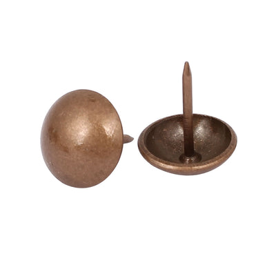Harfington 14mm x 17mm Iron Round Dome Head Upholstery Thumb Tack Nail Copper Tone 100pcs