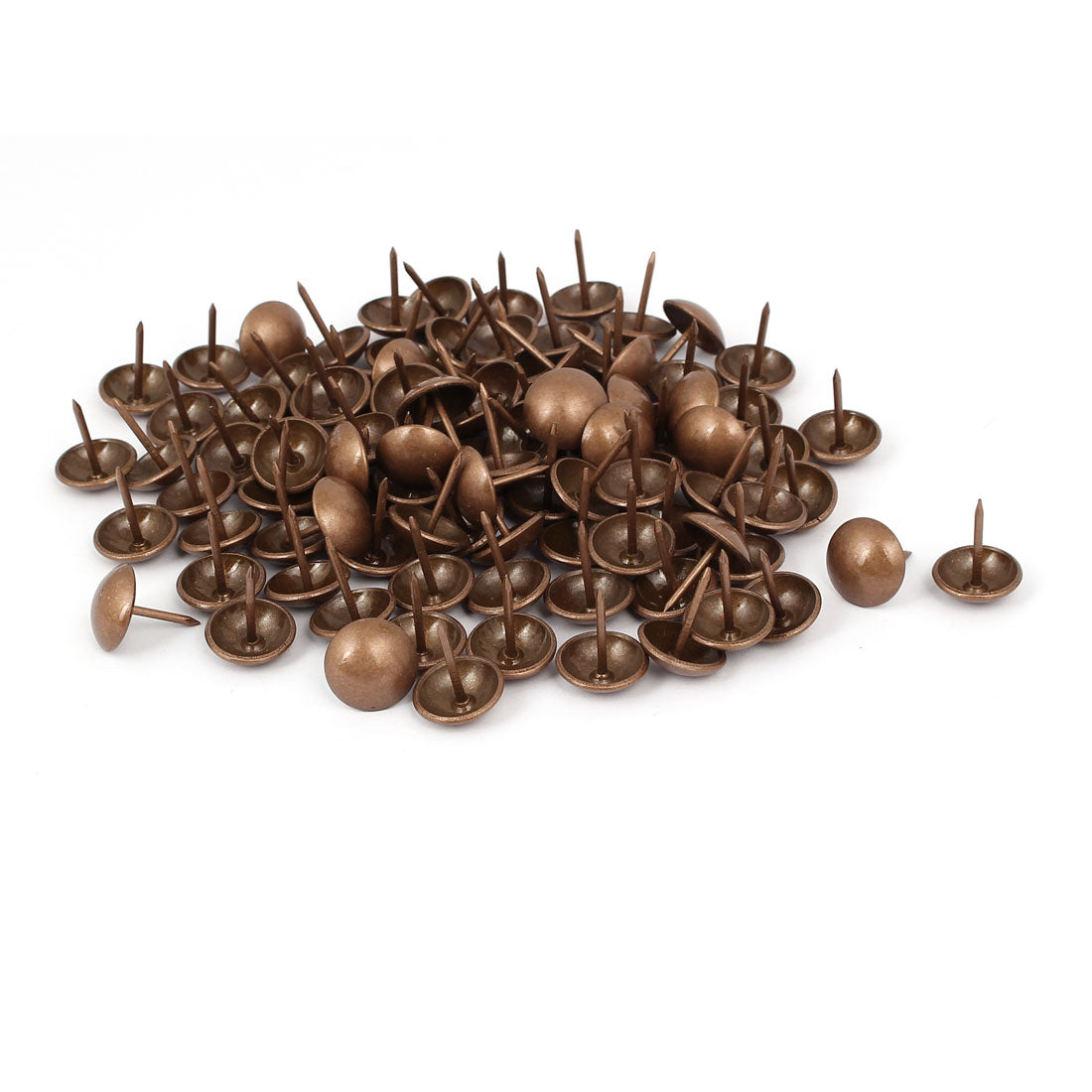 Harfington 14mm x 17mm Iron Round Dome Head Upholstery Thumb Tack Nail Copper Tone 100pcs