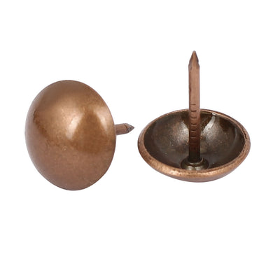 Harfington 16mm x 20mm Iron Round Dome Head Upholstery Thumb Tack Nail Copper Tone 100pcs