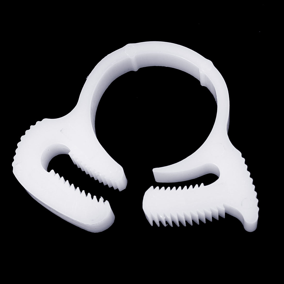 Harfington 17.2mm-19.2mm Double Gripping Plastic Hose Clamps Clips Fasteners White 4 Pcs