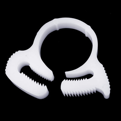 Harfington 17.2mm-19.2mm Double Gripping Plastic Hose Clamps Clips Fasteners White 4 Pcs