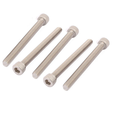 Harfington M10x100mm Hexagon Key Drive 304 Stainless Steel Hex Socket Cap Screw Bolt 5pcs