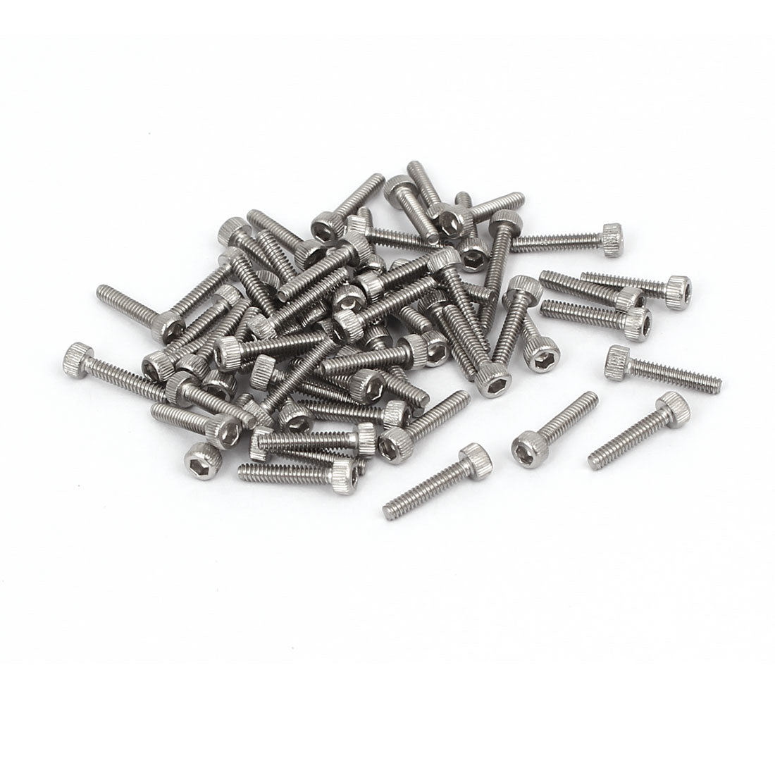 Harfington M1.6x8mm 0.35mm Pitch 304 Stainless Steel Hex Socket Head Cap Screw DIN912 60pcs
