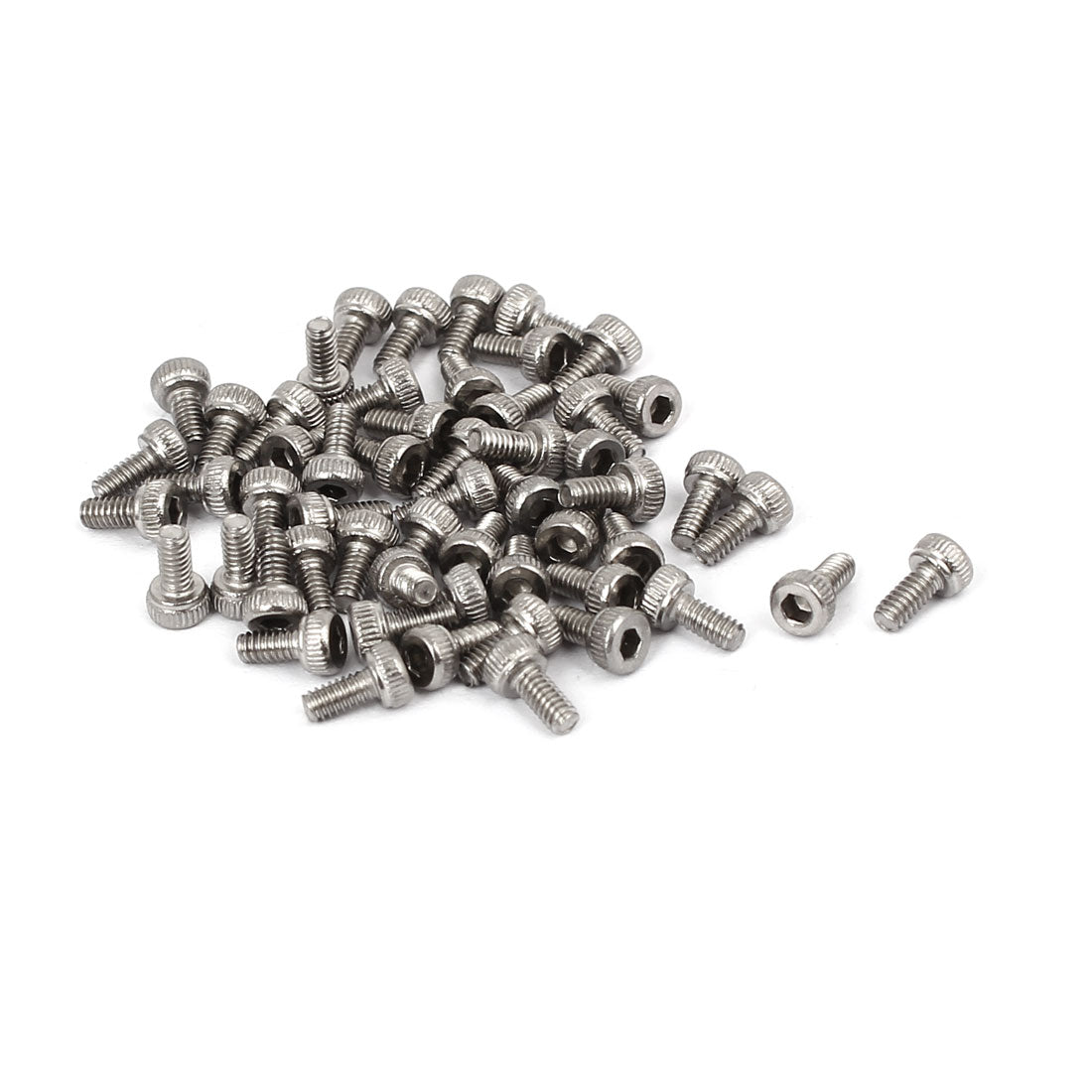 Harfington M2 x 4mm 0.4mm Pitch 304 Stainless Steel Hex Socket Head Cap Screw DIN912 55pcs
