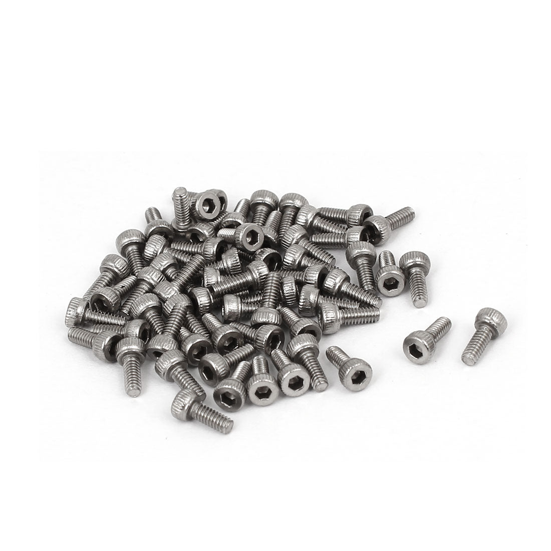 Harfington M2 x 5mm 0.4mm Pitch 304 Stainless Steel Hex Socket Head Cap Screw DIN912 55pcs