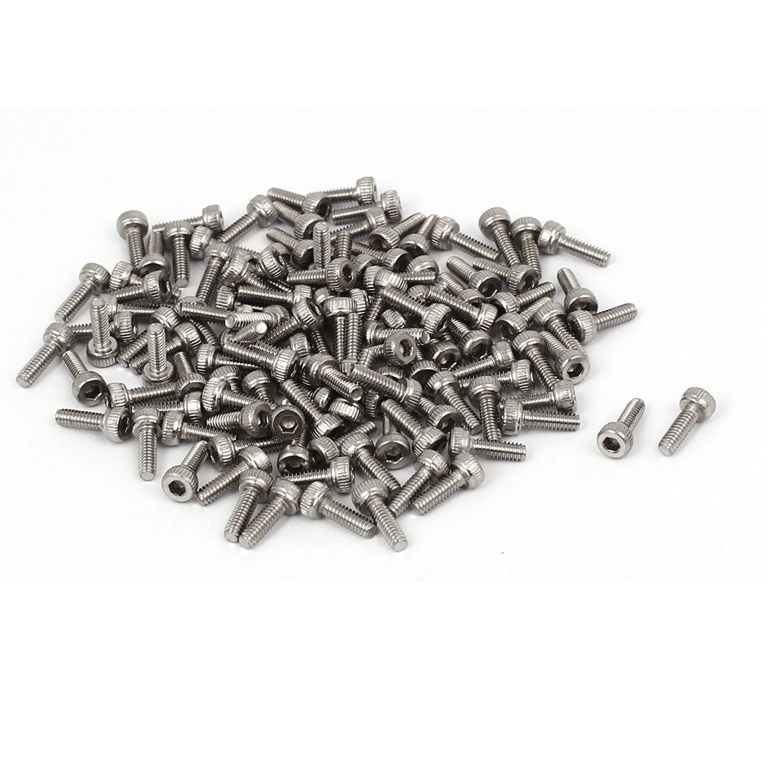 Harfington M2 x 6mm 0.4mm Pitch 304 Stainless Steel Hex Socket Head Cap Screw DIN912 120pcs