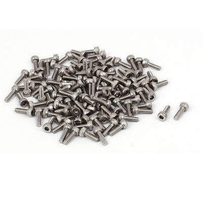 Harfington M2 x 6mm 0.4mm Pitch 304 Stainless Steel Hex Socket Head Cap Screw DIN912 120pcs