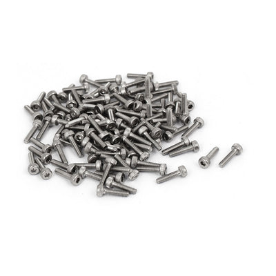 Harfington M2 x 8mm 0.4mm Pitch 304 Stainless Steel Hex Socket Head Cap Screw DIN912 120pcs