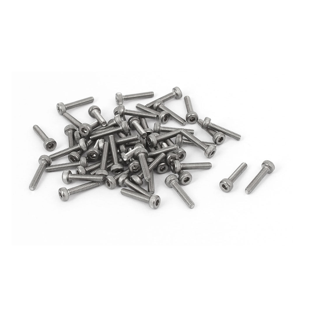 Harfington M2x10mm 0.4mm Pitch 304 Stainless Steel Hex Socket Head Cap Screw DIN912 55pcs