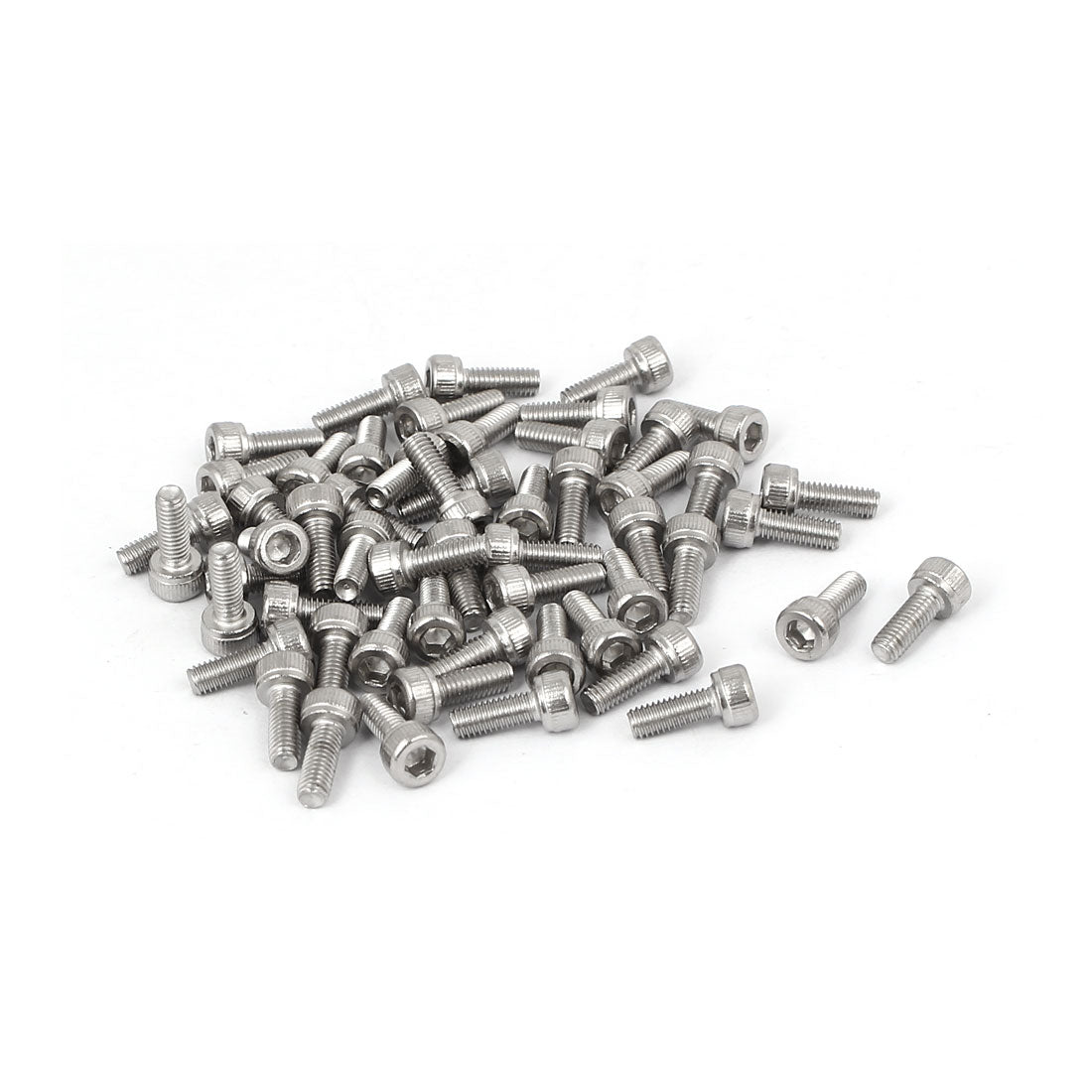 Harfington M3x8mm Thread 304 Stainless Steel Hex Socket Head Cap Screw Bolt DIN912 55pcs