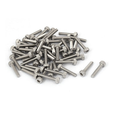 Harfington M3x16mm Thread 304 Stainless Steel Hex Socket Head Cap Screw Bolt DIN912 55pcs