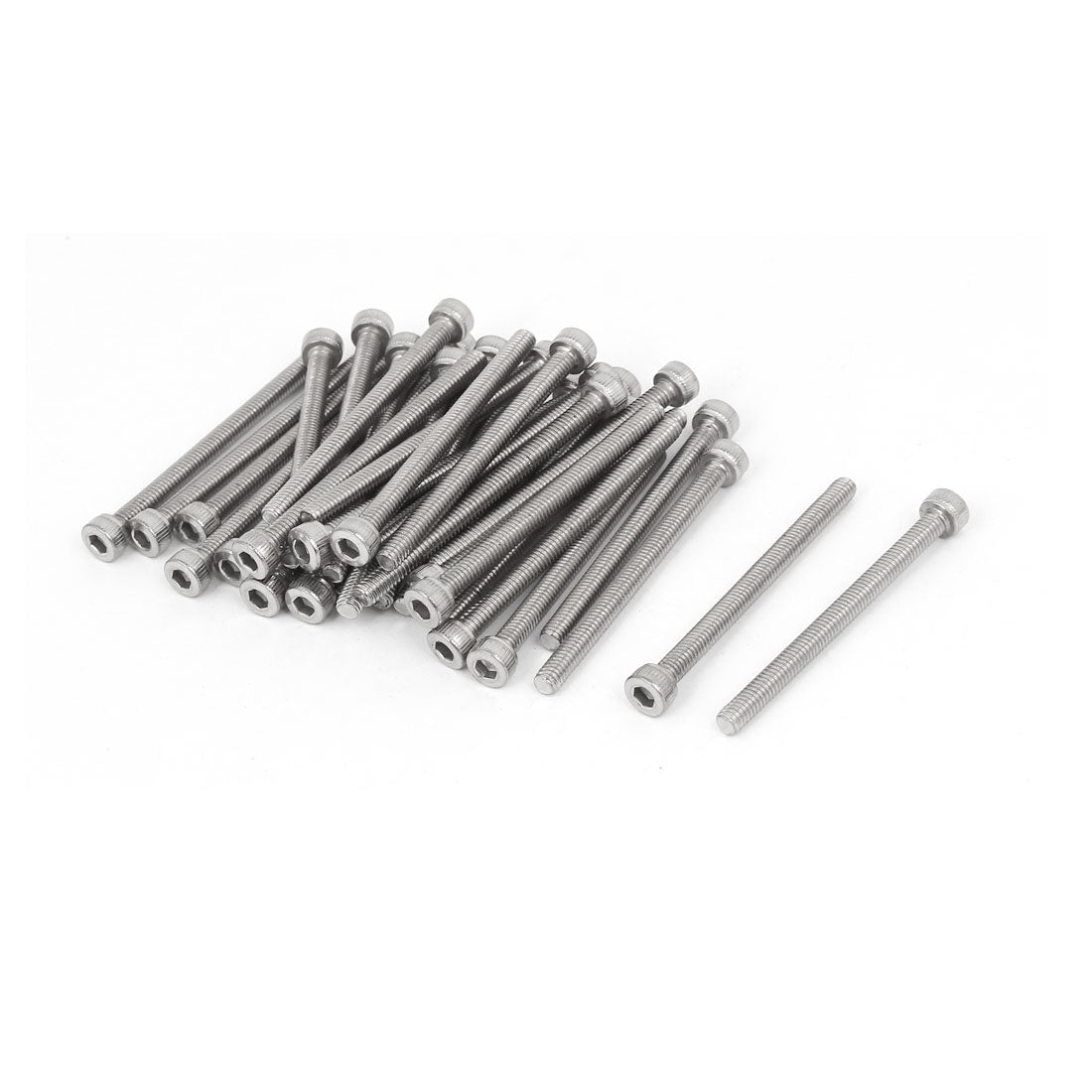 Harfington M4x50mm Thread 304 Stainless Steel Hex Socket Head Cap Screw Bolt DIN912 35pcs