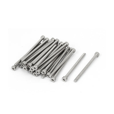 Harfington M4x60mm Thread 304 Stainless Steel Hex Socket Head Cap Screw Bolt DIN912 35pcs