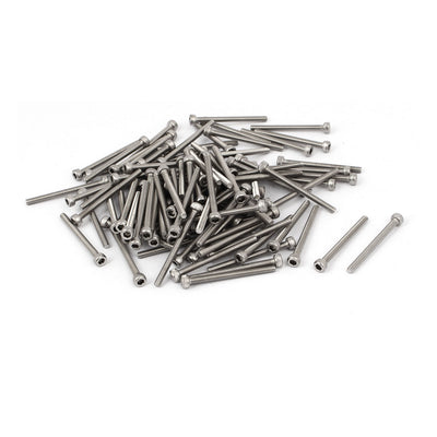 Harfington M3x35mm Thread 304 Stainless Steel Hex Socket Head Cap Screw Bolt DIN912 55pcs