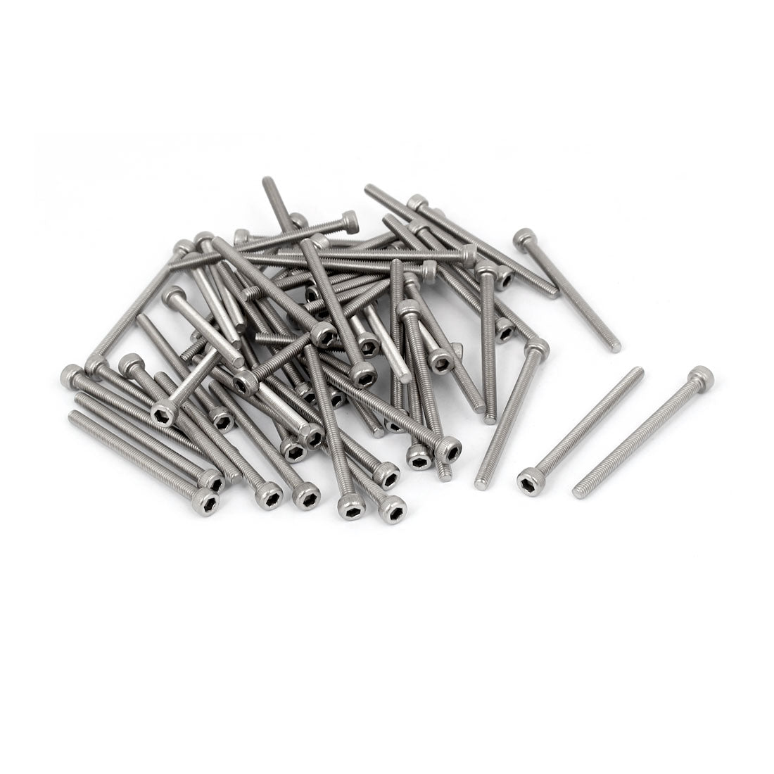 Harfington M3x40mm Thread 304 Stainless Steel Hex Socket Head Cap Screw Bolt DIN912 55pcs