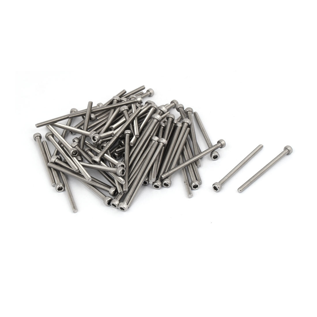Harfington M3x45mm Thread 304 Stainless Steel Hex Socket Head Cap Screw Bolt DIN912 80pcs