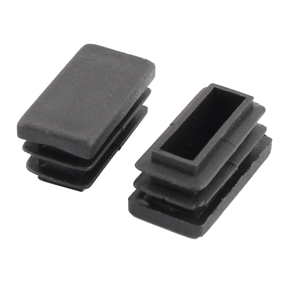 uxcell Uxcell Home Plastic Rectangle Table Chair Legs Protecter Tube Insert Black 30 x 15mm 20 Pcs