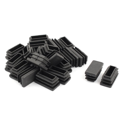Harfington Uxcell Home Plastic Rectangle Table Chair Legs Protecter Tube Insert Black 30 x 15mm 20 Pcs