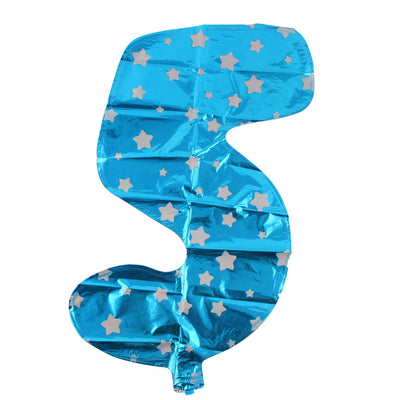 Harfington 16" Blue Foil Number 5 Shape Balloon Helium Party Birthday Wedding Anniversary Festival Decor