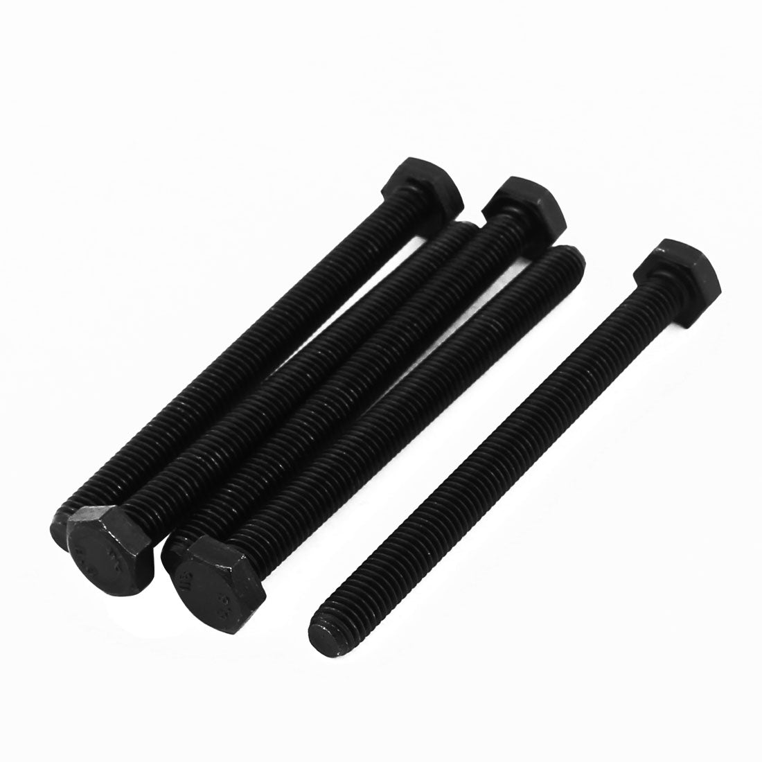 Harfington M8x90mm Grade 8.8 Fully Threaded Hex Head Cap Screw Bolt Fastener 5pcs