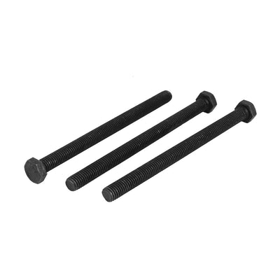 Harfington M12x160mm Grade 8.8 Fully Thread Hexagon Head Metal Hex Cap Screw Bolt Stud 3pcs