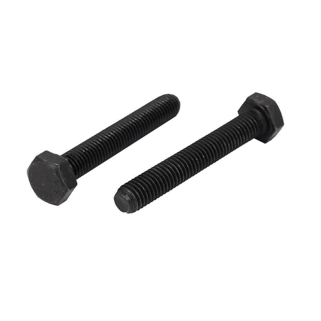Harfington M10x70mm Grade 8.8 Fully Thread External Hex Cap Screw Fastener Bolt Black 5pcs