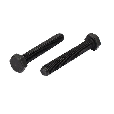Harfington M10x70mm Grade 8.8 Fully Thread External Hex Cap Screw Fastener Bolt Black 5pcs