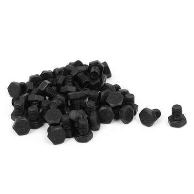 Harfington M5x6mm Grade 8.8 Fully Thread Hexagon Head Metal Hex Screw Bolt Stud 50pcs