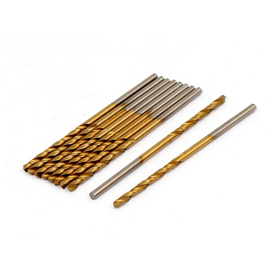 Harfington 1.6mm Cutting Dia Straight Shank Ti Coated HSS Twist Drill Bit 44mm Long 10pcs