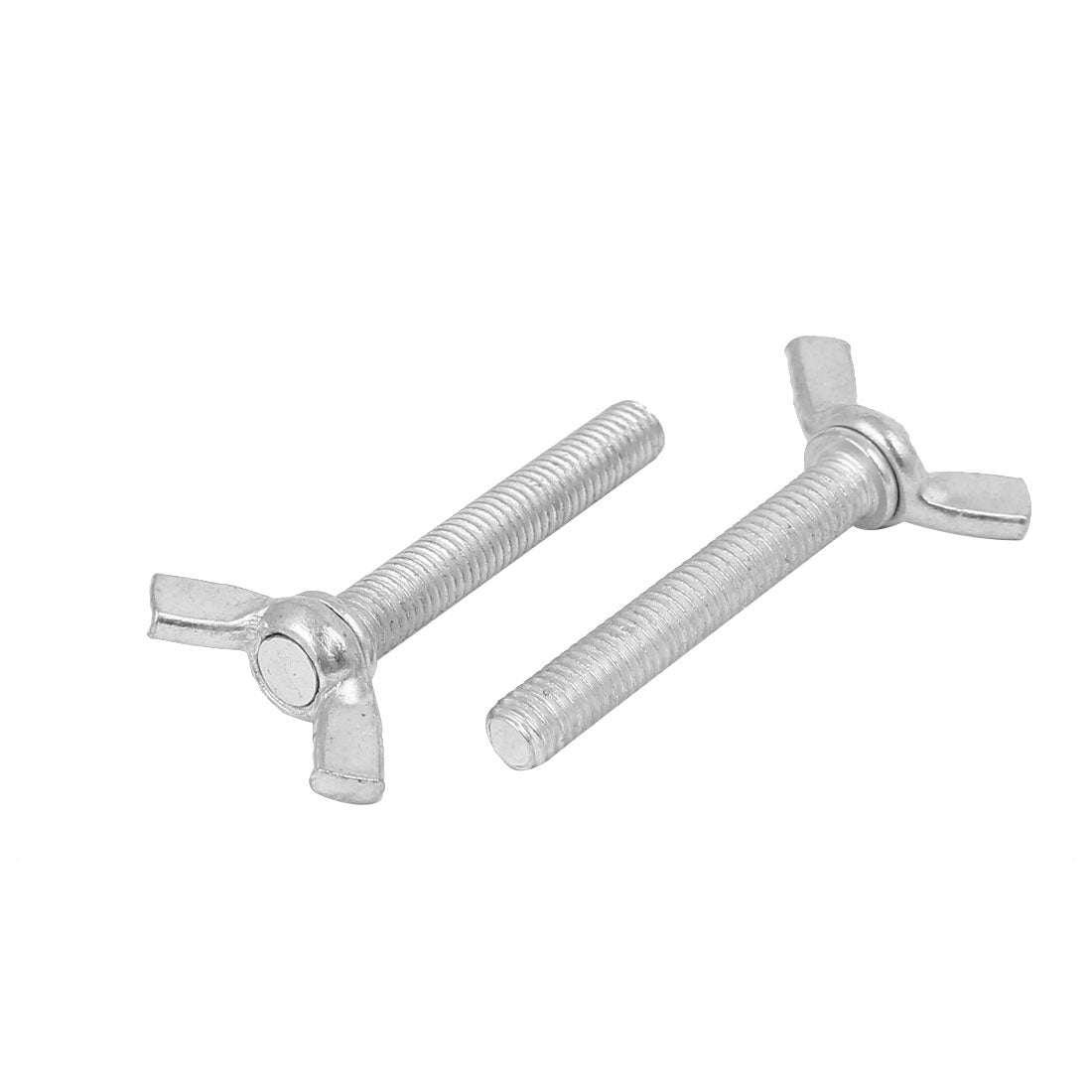 Harfington M6x40mm Thread Metal Wing Bolt Butterfly Screw Fastener Silver Tone 8pcs