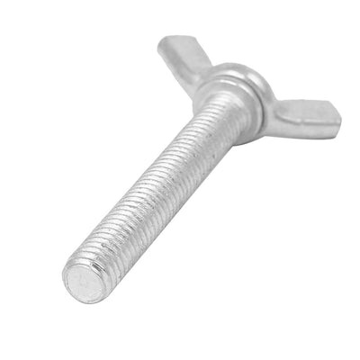 Harfington M6x40mm Thread Metal Wing Bolt Butterfly Screw Fastener Silver Tone 8pcs