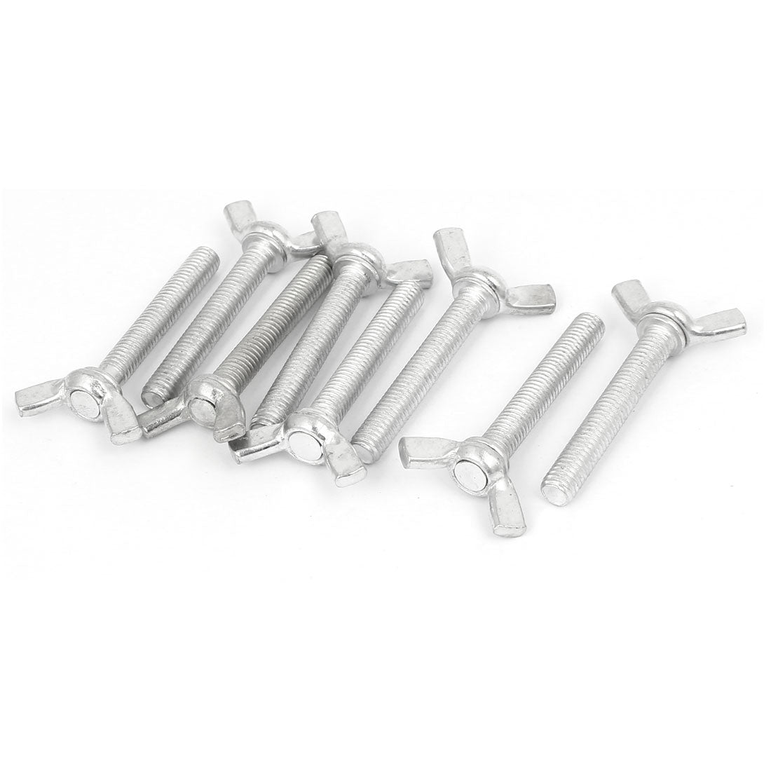 Harfington M6x40mm Thread Metal Wing Bolt Butterfly Screw Fastener Silver Tone 8pcs