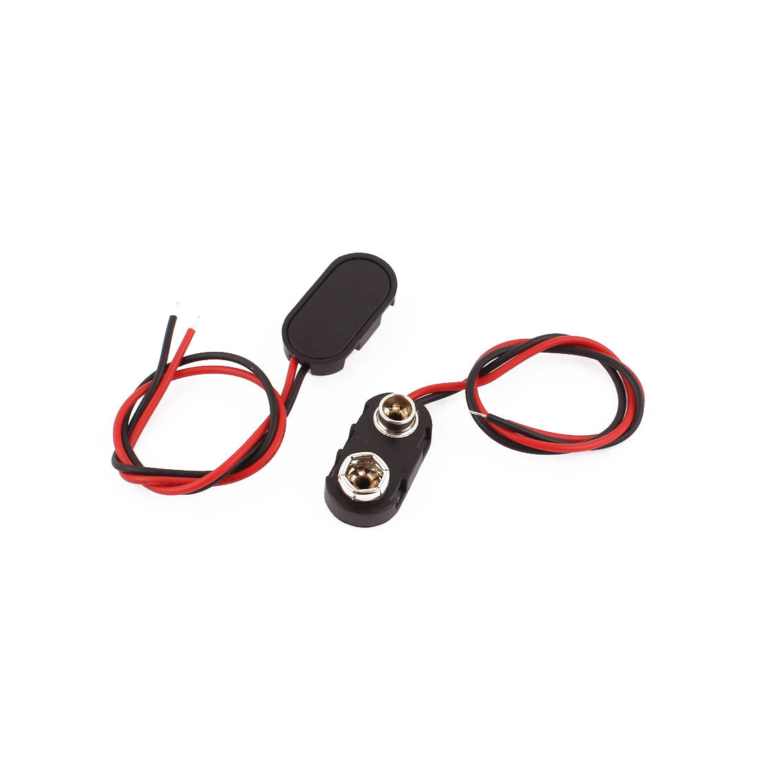 Harfington 13 Pcs 9 Volt Battery Clip Faux Leather Shell Buckle Connector Lead Wire 15cm