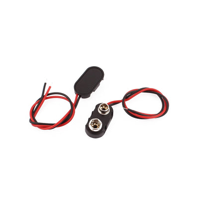 Harfington 13 Pcs 9 Volt Battery Clip Faux Leather Shell Buckle Connector Lead Wire 15cm