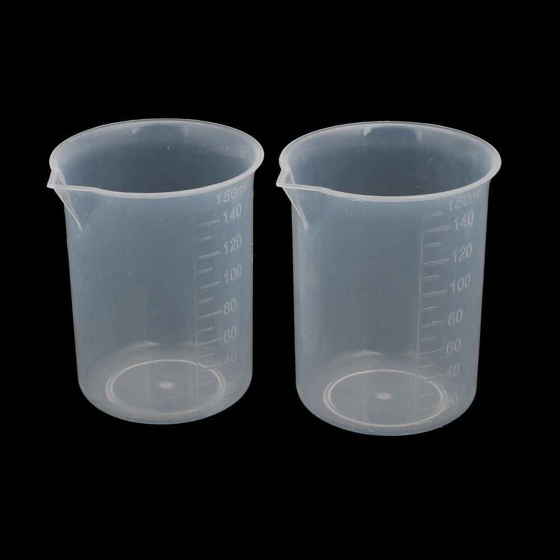 Harfington 150mL PP Volumetric Measuring Cup Container Laboratory Beaker Clear 5pcs