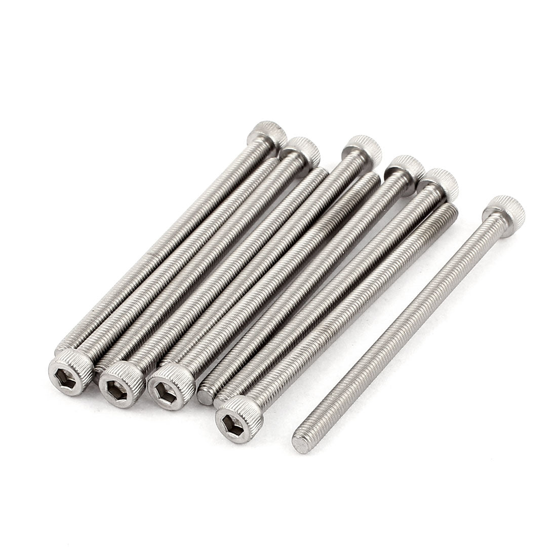 Harfington M5x80mm Thread 304 Stainless Steel Hex Socket Head Cap Screw Bolt DIN912 10pcs
