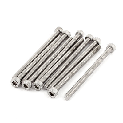 Harfington M5x80mm Thread 304 Stainless Steel Hex Socket Head Cap Screw Bolt DIN912 10pcs