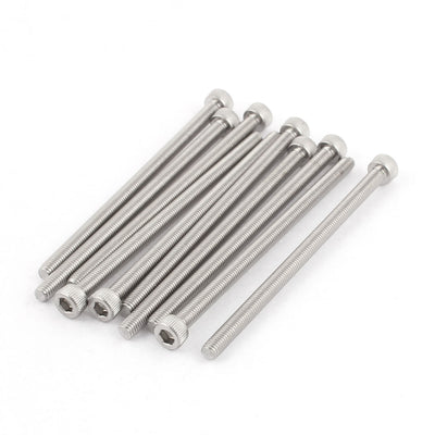 Harfington M5x90mm Thread 304 Stainless Steel Hex Socket Head Cap Screw Bolt DIN912 10pcs