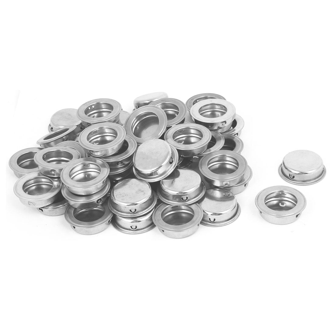 uxcell Uxcell Drawer 304 Stainless Steel Embedded Round Flush Pull Handle 35mm Diameter 50pcs