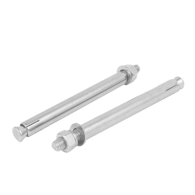 Harfington M10 x 150mm 304 Stainless Steel Sleeve Anchor Hex Nut Expansion Bolt 2PCS