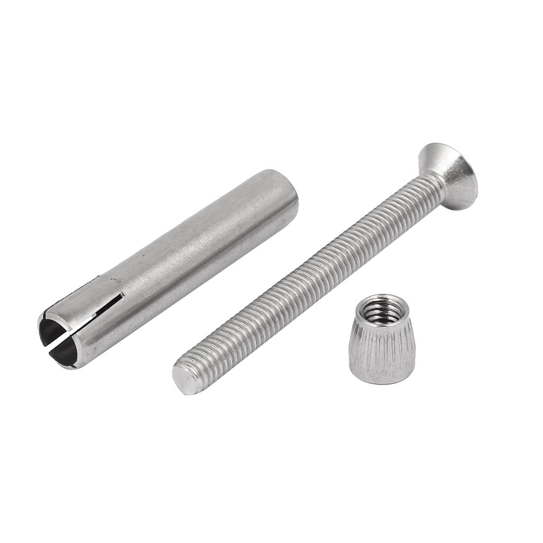 Harfington M6 x 60mm 304 Stainless Steel Hex Socket Countersunk Head Sleeve  3PCS