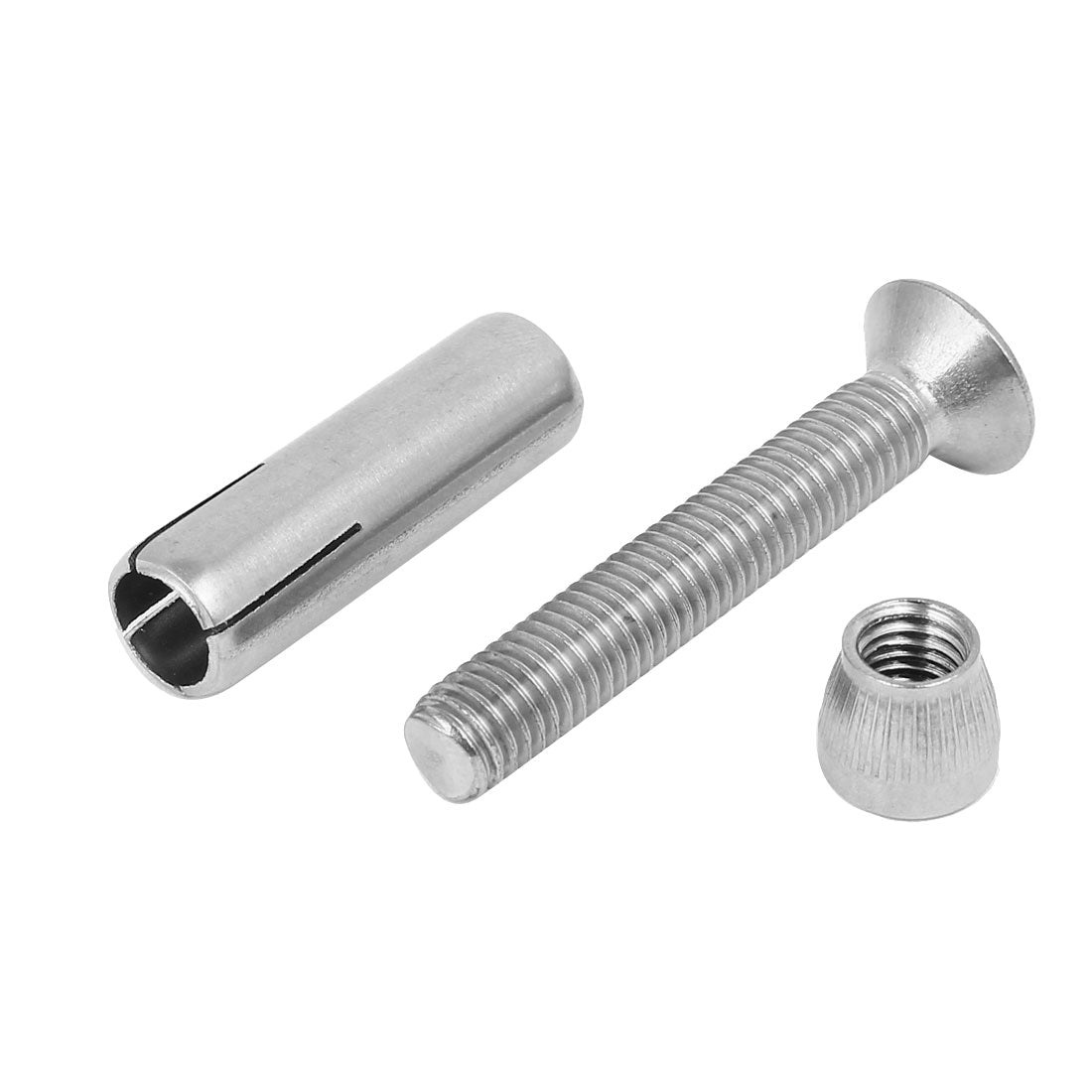 Harfington M8 x 50mm 304 Stainless Steel Hex Socket Countersunk Head Sleeve  2PCS