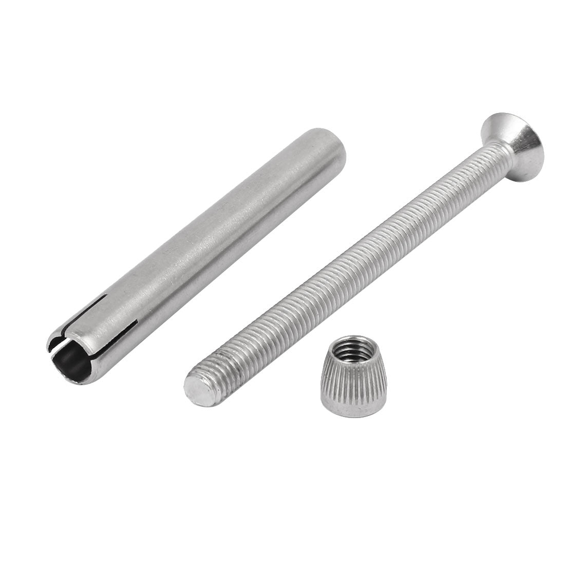 Harfington M8 x 100mm 304 Stainless Steel Hex Socket Countersunk Head Sleeve  2PCS