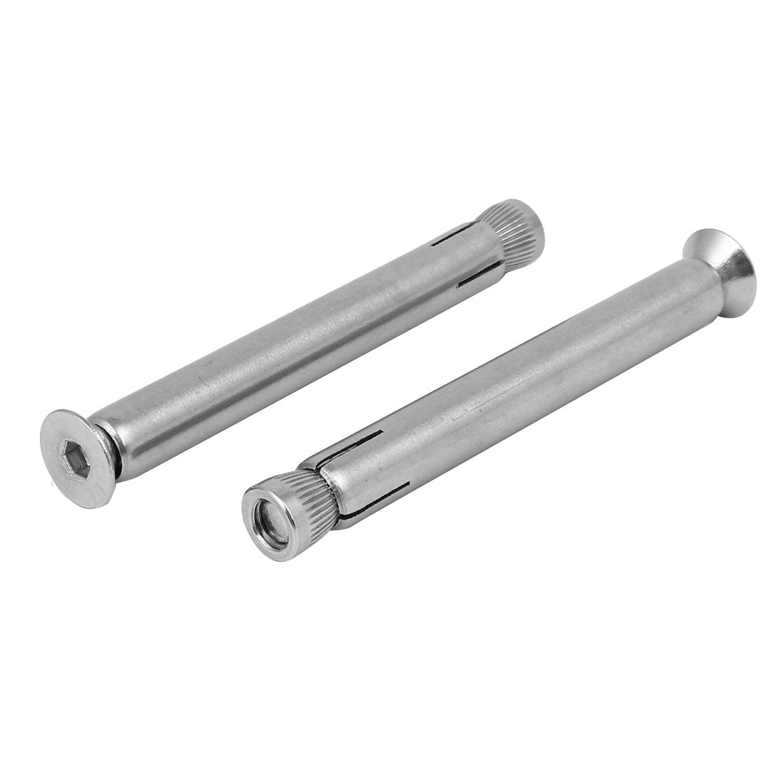 Harfington M8 x 100mm 304 Stainless Steel Hex Socket Countersunk Head Sleeve  2PCS