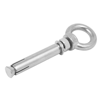 Harfington M8 x 80mm 304 Stainless Steel Sleeve Anchor Eye Bolt Expansion Eyebolt Screw