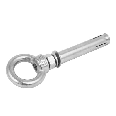 Harfington M8 x 80mm 304 Stainless Steel Sleeve Anchor Eye Bolt Expansion Eyebolt Screw