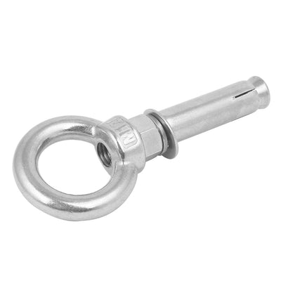 Harfington M12 x 80mm 304 Stainless Steel Ring Lifting Anchor Eye Bolt Expansion Eyebolt