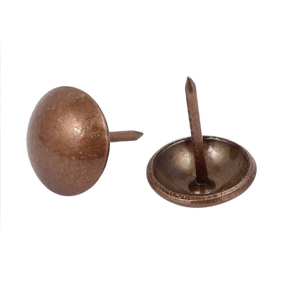 Harfington 14mm Dia Metal Upholstery Nail Thumb Tack Push Pin Doornail Copper Tone 15PCS