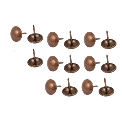 Harfington 14mm Dia Metal Upholstery Nail Thumb Tack Push Pin Doornail Copper Tone 15PCS